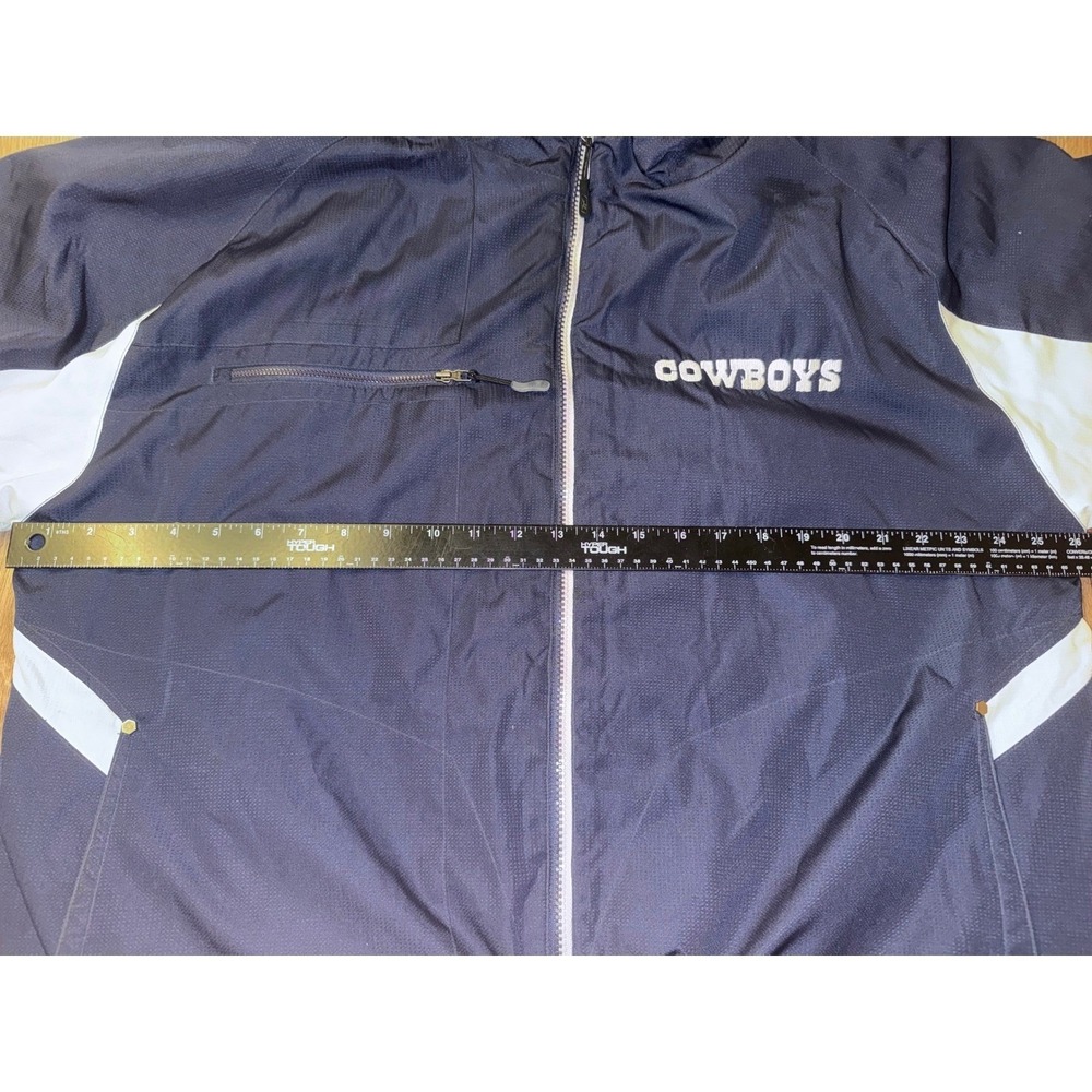 NFL Onfield Reebok Dallas Cowboys Hooded Windbreaker Jacket Navy Blue Large - Picture 3 of 9